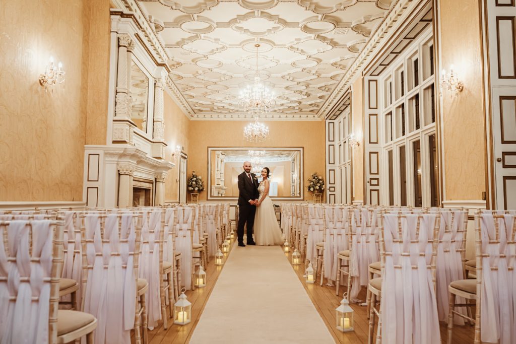 Elegant wedding ceremony in luxurious venue